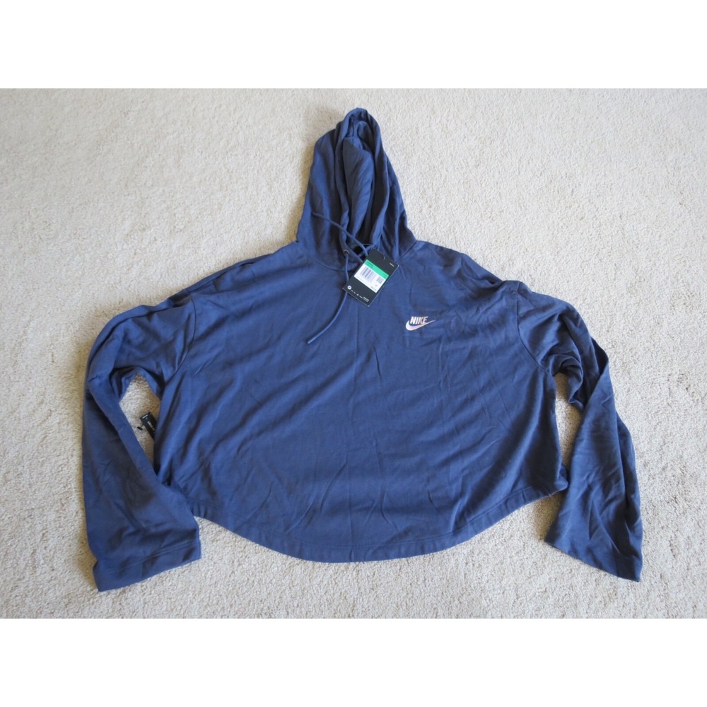 Nike Womens Loose Fit Navy Blue Hoodie XL BV3624-557 Pullover Activewear
